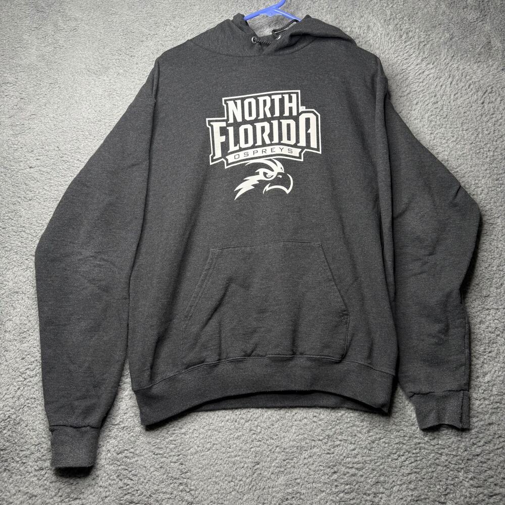 Champion North Florida Osprey Hoodie Men's Medium Gray Graphic Pullover